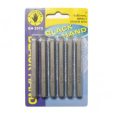 Black Hand Impact Driver Bit S2-Steel Pack - 8 x 80L(-) - 6pcs/ Pack